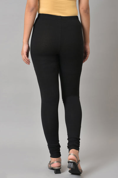 Black Cotton Lycra Churidar