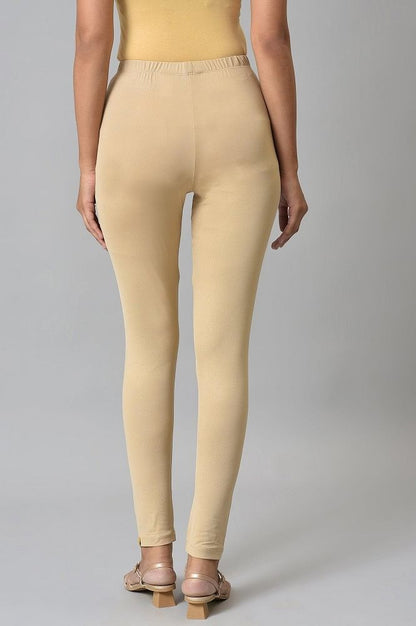 Almond Gold Printed Tights