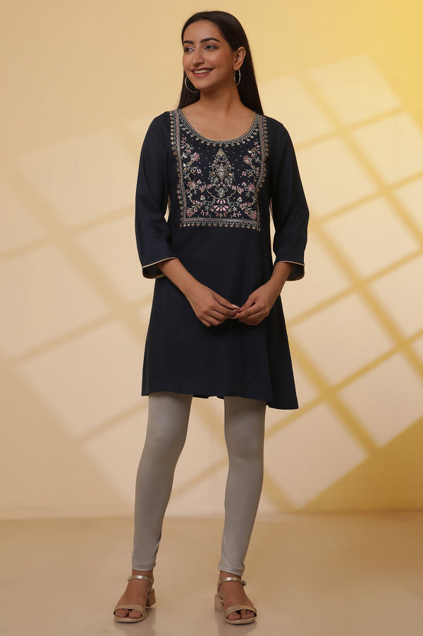 Silver Shimmer Ankle Length Leggings