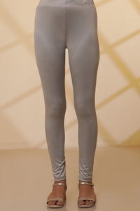 Silver Shimmer Ankle Length Leggings