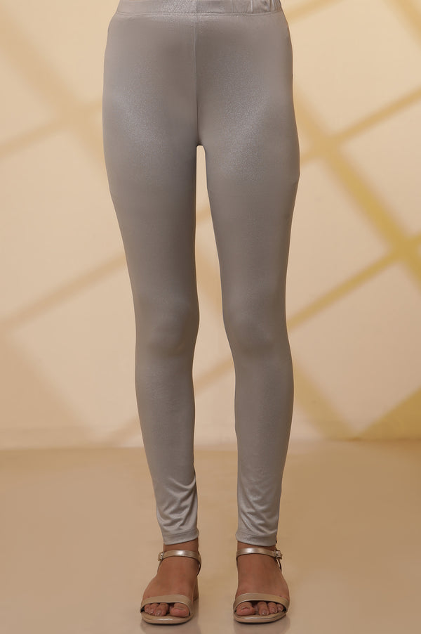 Silver Shimmer Ankle Length Leggings