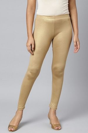 Gold Shimmer Ankle Length Leggings