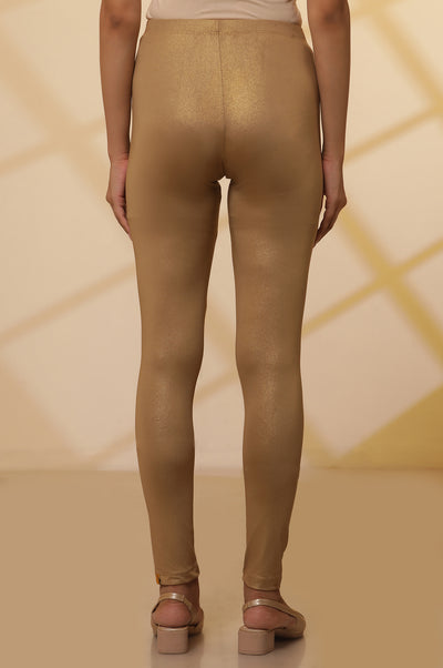 Gold Shimmer Ankle Length Leggings