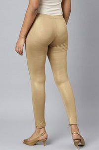 Gold Shimmer Ankle Length Leggings