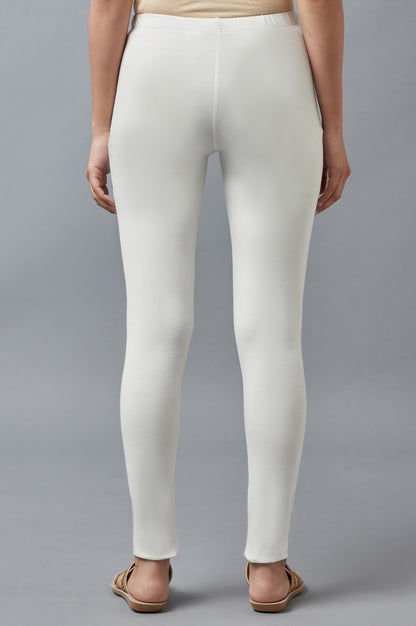 Off- White Solid Tights