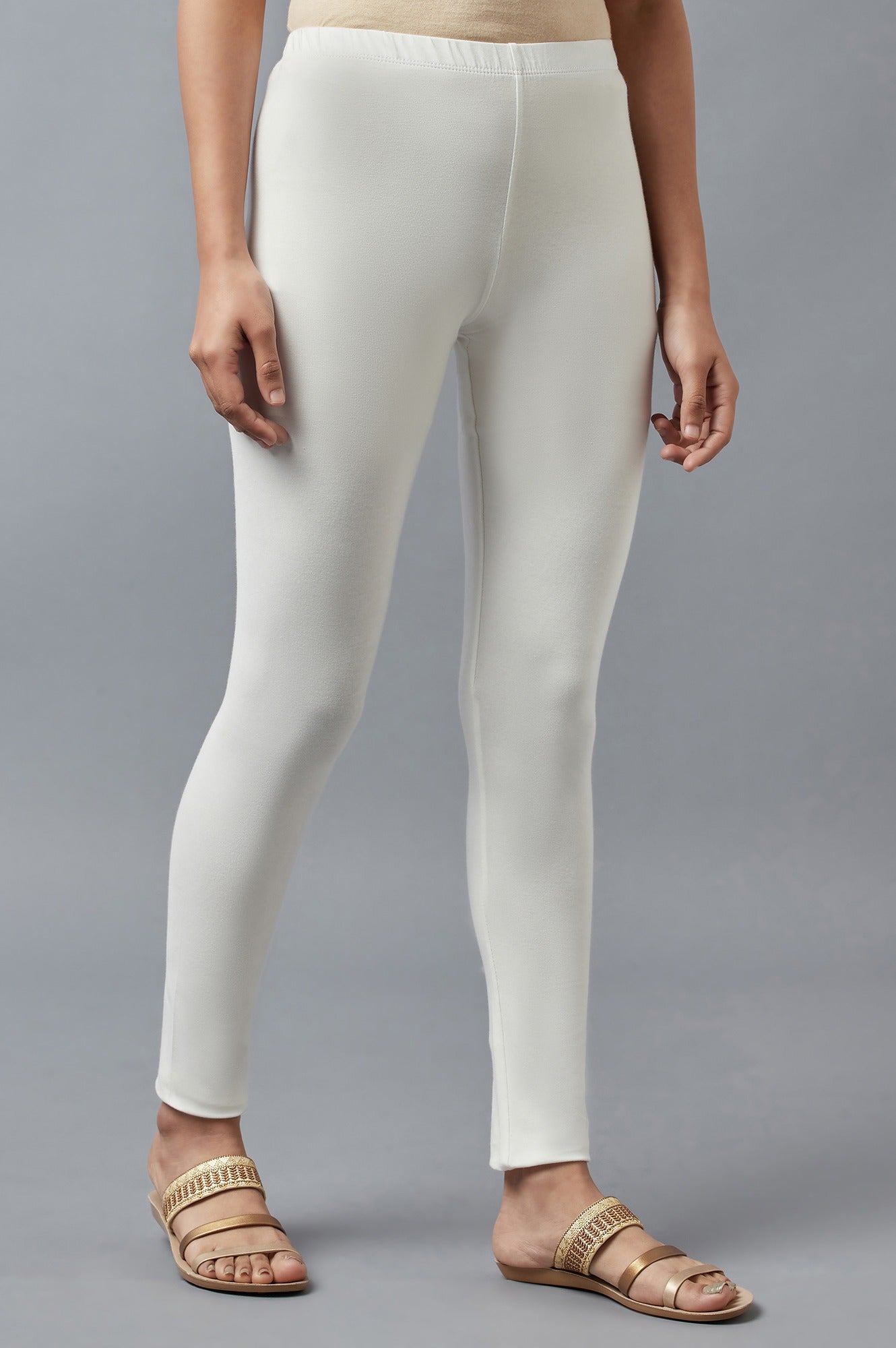 Buy Off- White Solid Tights Online for Woman Shop for Aurelia