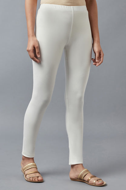 Off- White Solid Tights