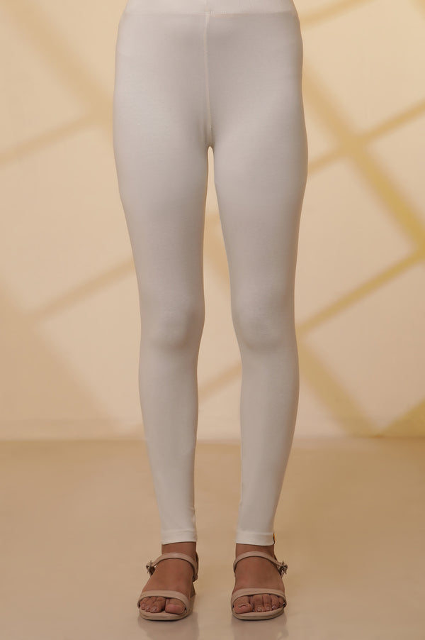 Off- White Solid Tights