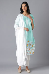 White Cotton South Dupatta