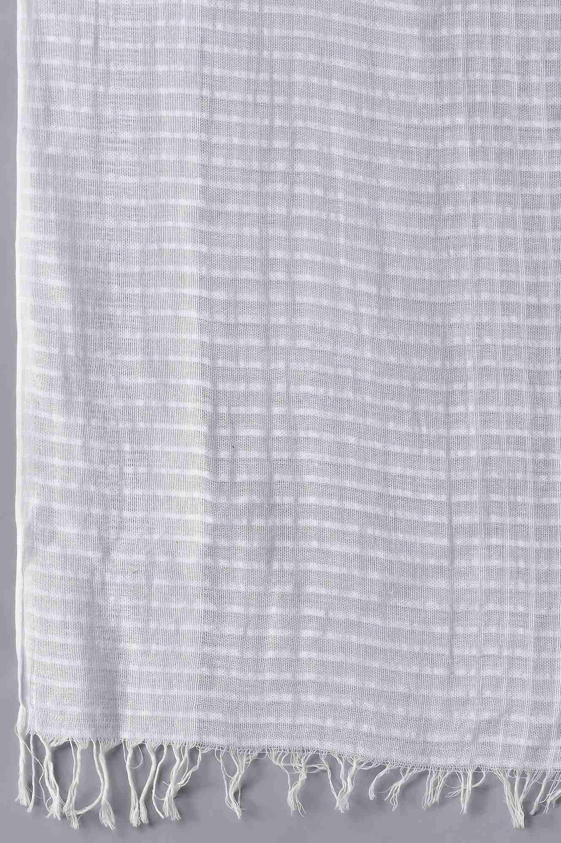 White Yarn-Dyed Dupatta