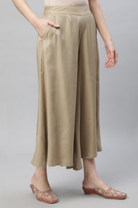 Gold Solid Flared Culottes