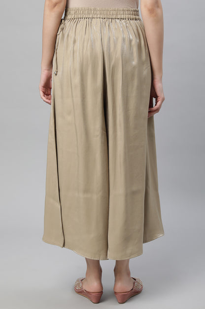 Gold Solid Flared Culottes