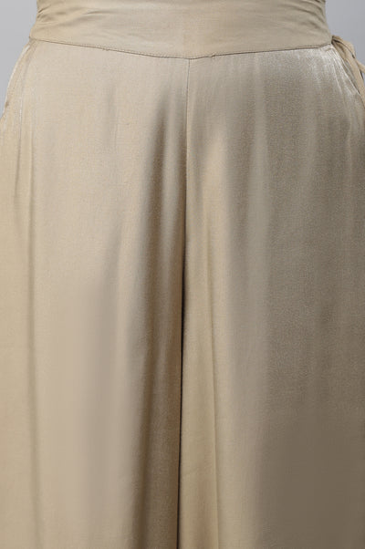 Gold Solid Flared Culottes