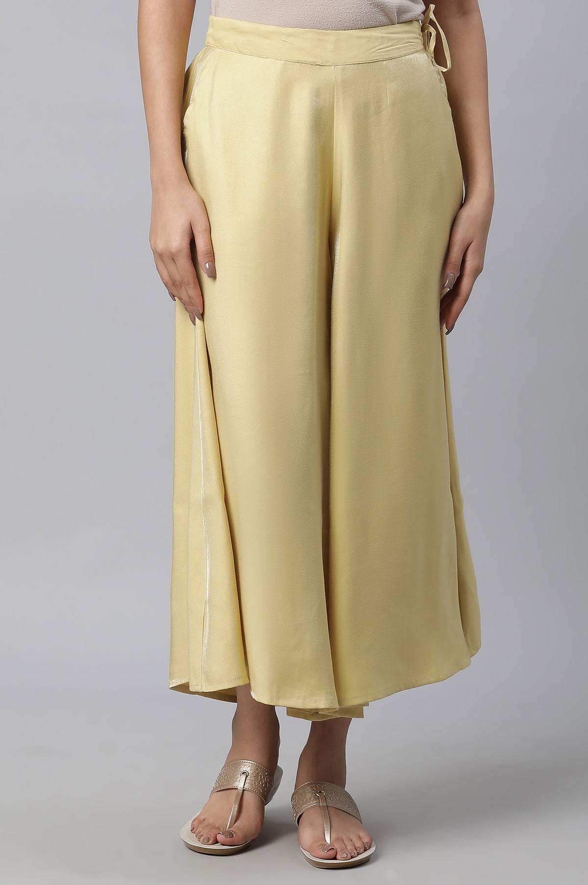 Yellow Flared Culottes - M