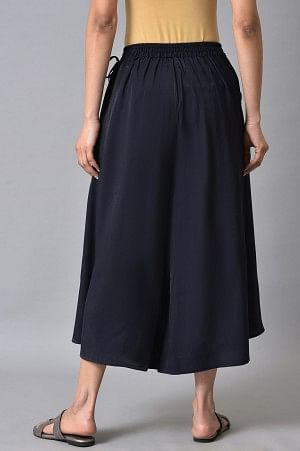 Blue Solid Culottes