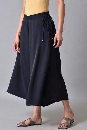 Blue Solid Culottes