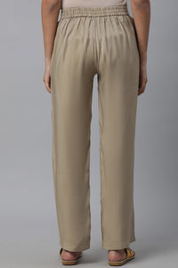 Gold Solid Women Pants