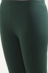 Green Knitted Solid Winter Tights