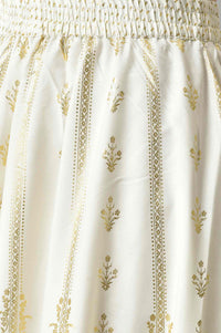 White Half Circle Ethnic Skirt