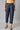 Blue Printed Denim Trouser Pants