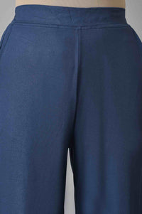 Blue Knitted Narrow Palazzo