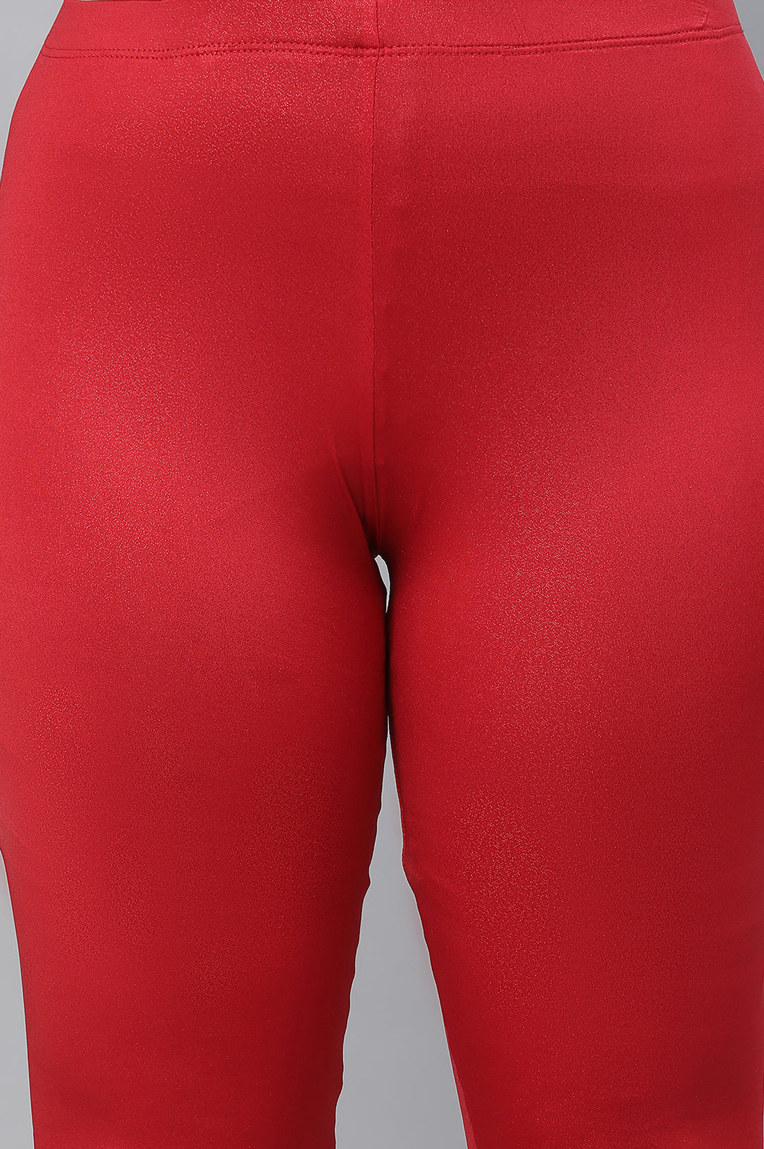Red Solid Skinny Fit Tights
