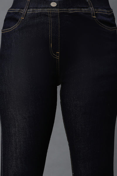 Blue Yarn-Dyed Denim Jeggings