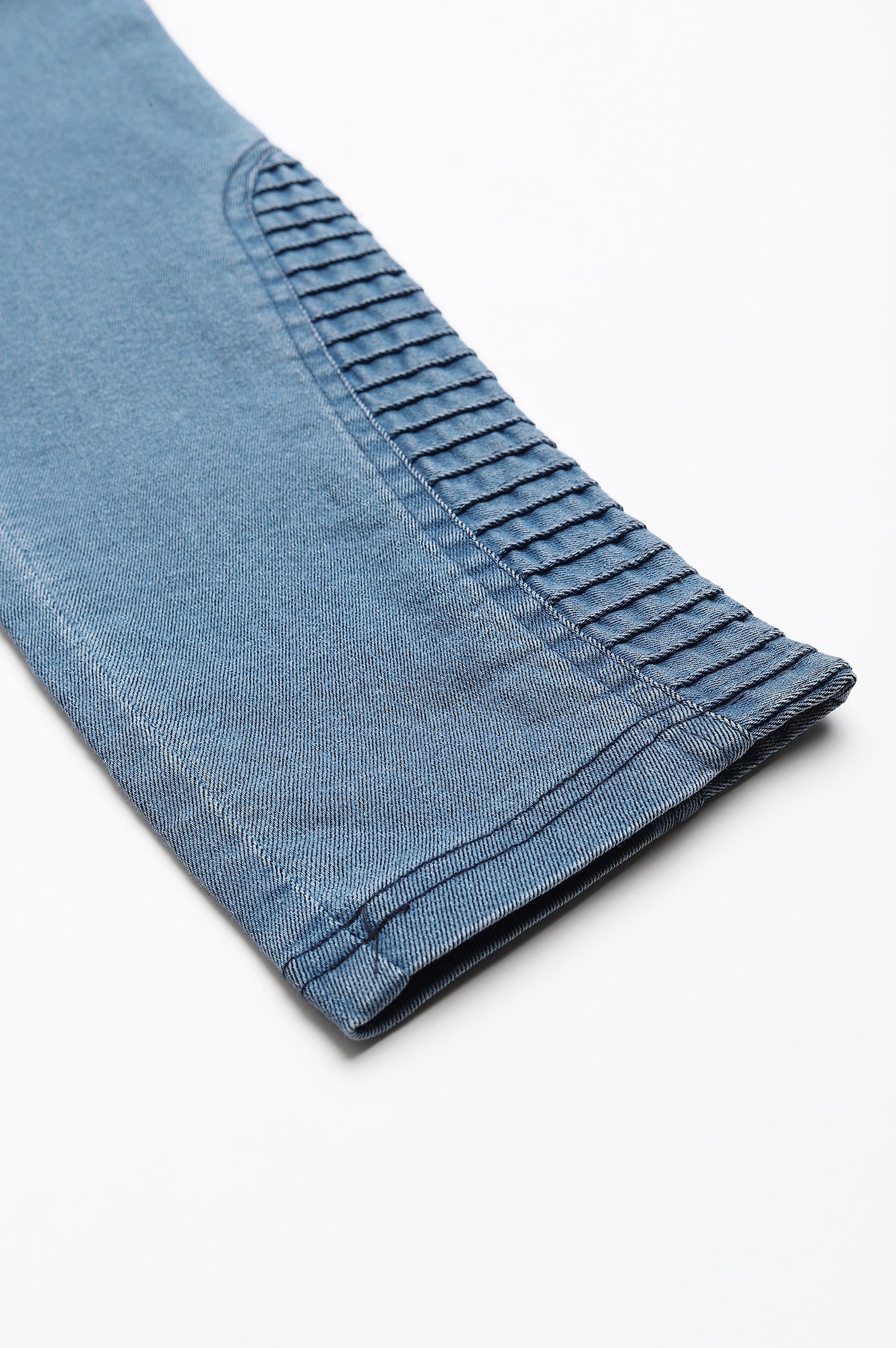 Blue Pintucks Denim Jeggings