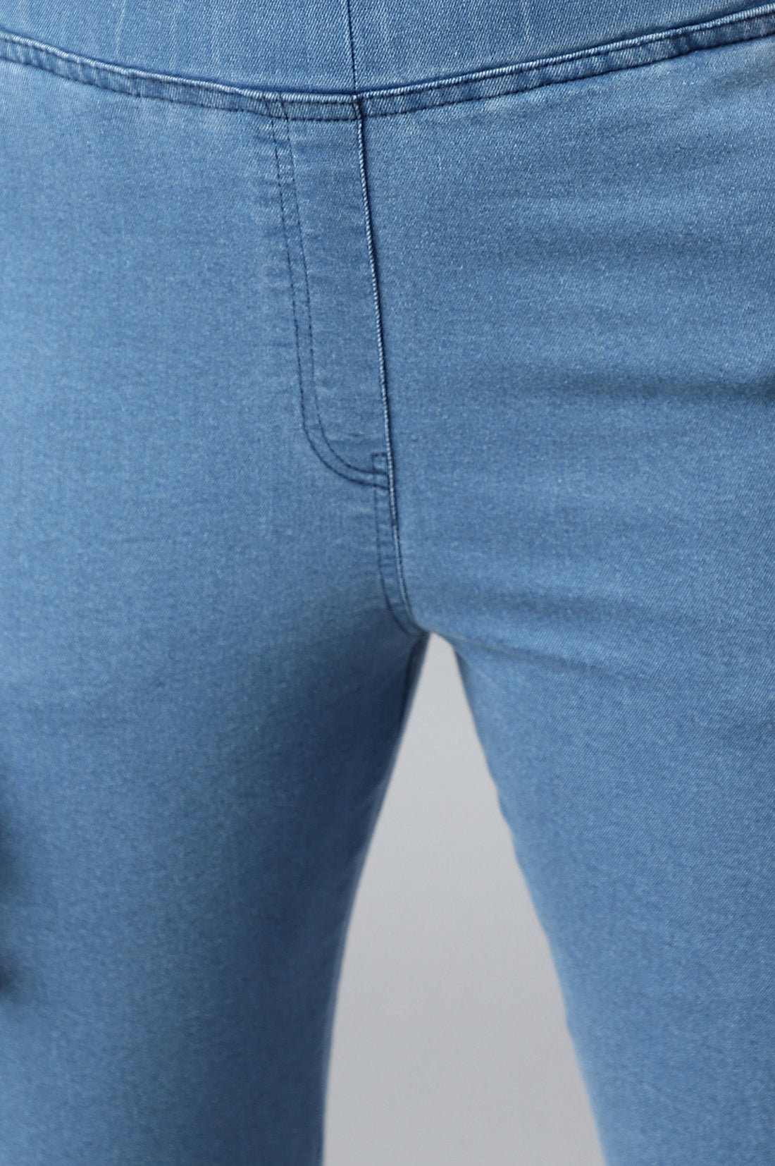 Light Blue Pintucks Denim Jeggings