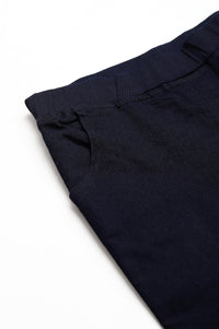 Navy Blue Pintucks Denim Jeggings