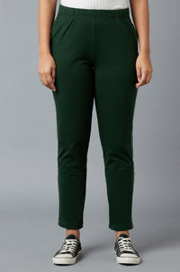 Green Ankle Length Jersy Pants