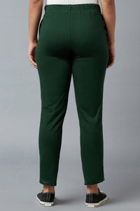 Green Ankle Length Jersy Pants