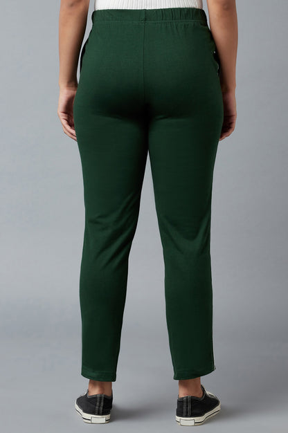 Green Ankle Length Jersy Pants