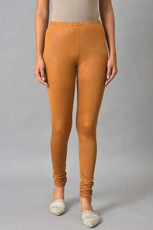 Brown Poly Lycra Women Churidar