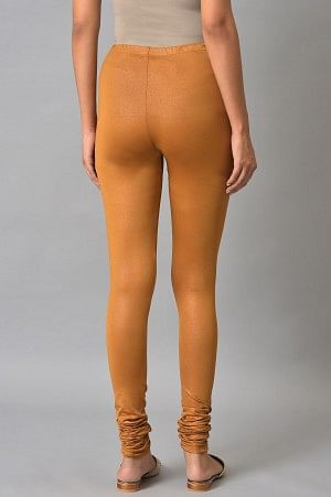 Brown Poly Lycra Women Churidar