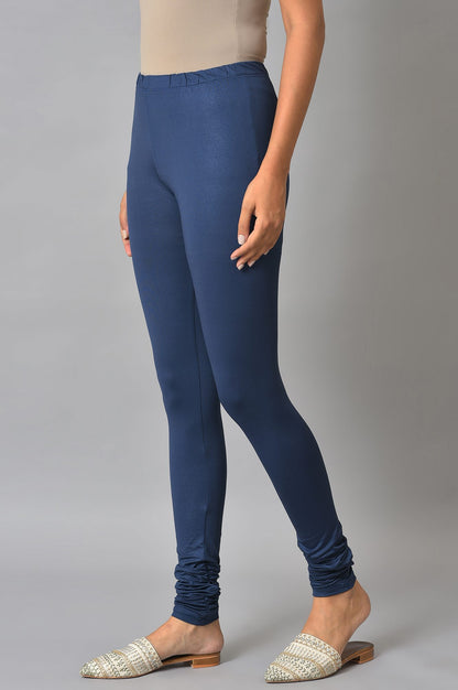 Blue Poly Lycra Women Churidar