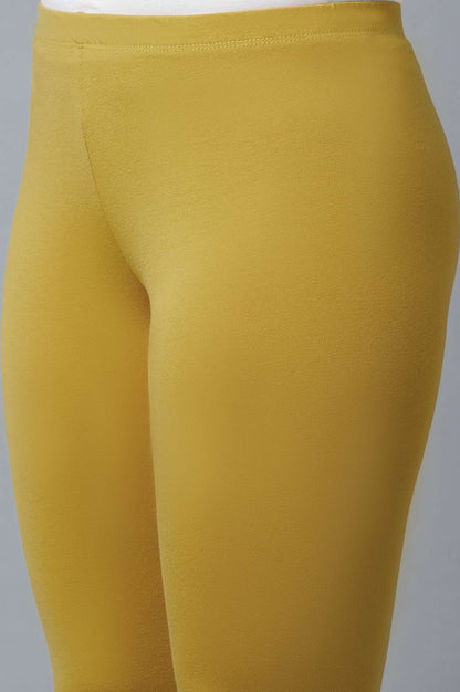 Women Yellow Ankle Length Cotton Lycra Churidar