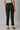 Black Yarn-Dyed Gathered Trouser Pants