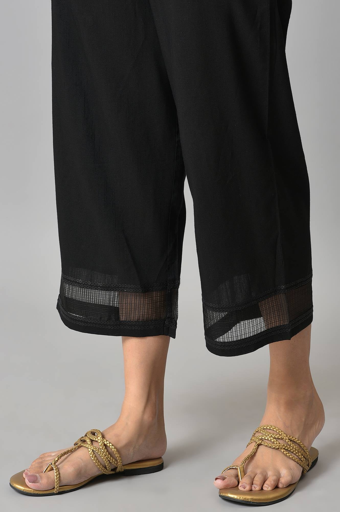 Black Gathered Culottes