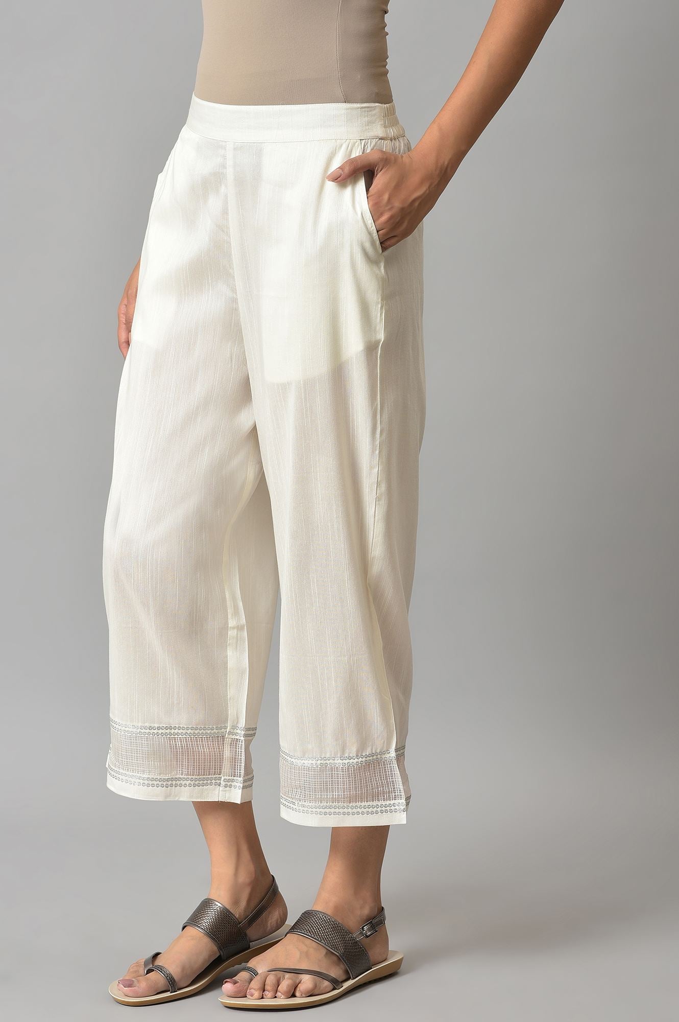 White Gathered Culottes