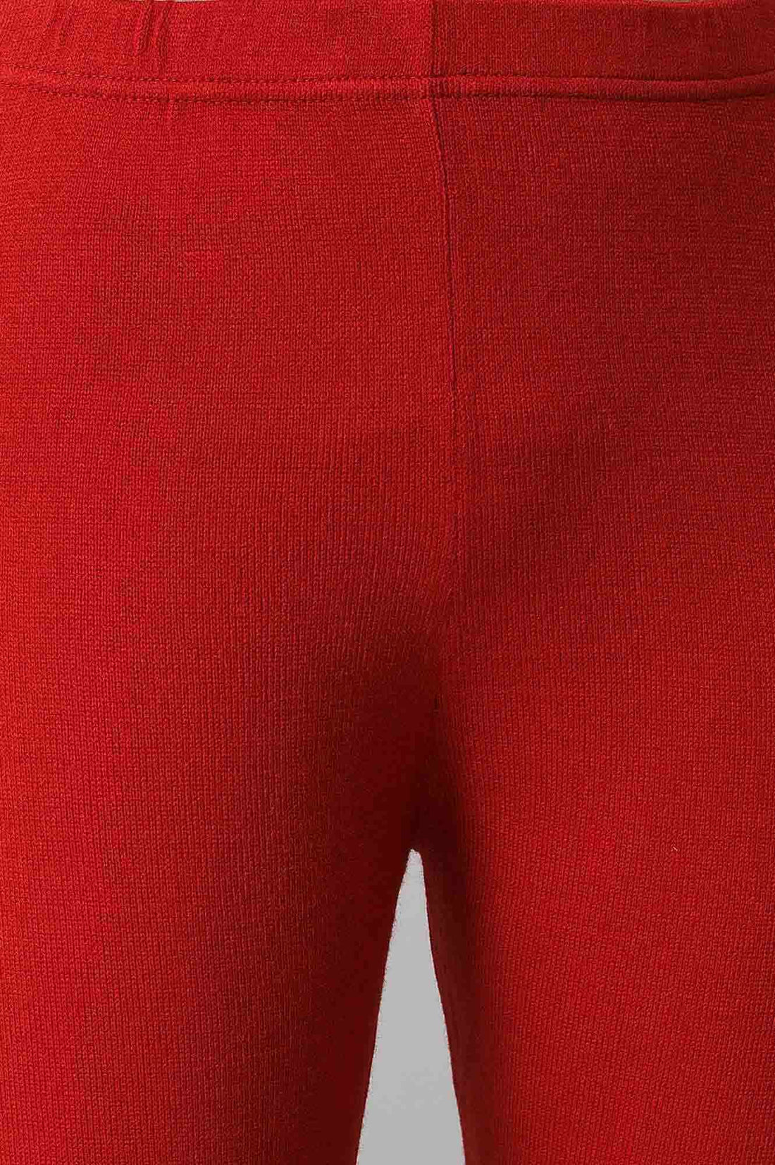 Red Solid Skinny Tights With Elasticated Waistband