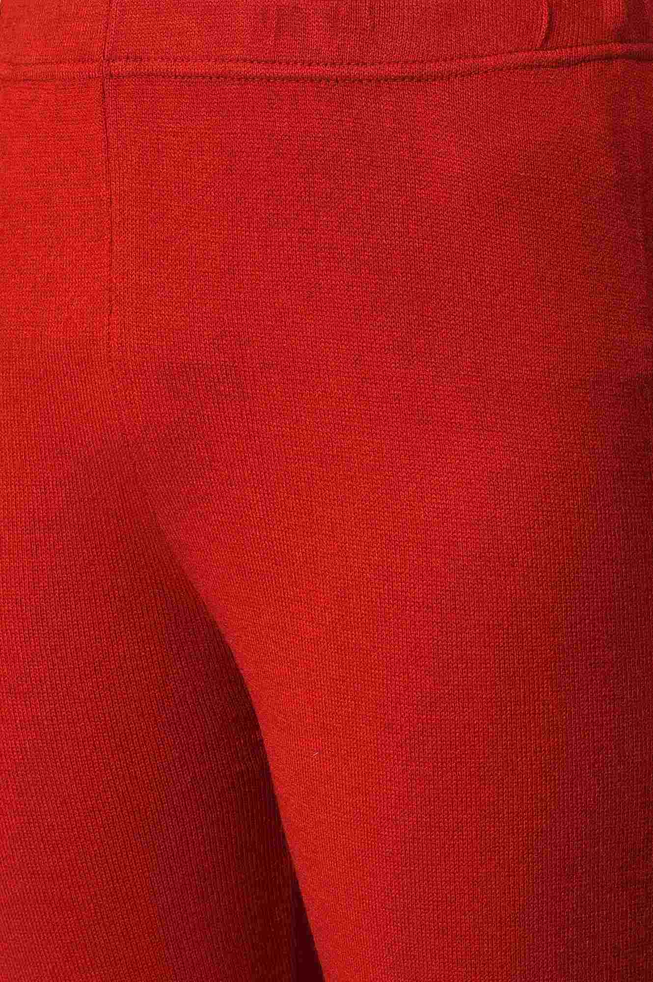 Red Knitted Solid Winter Tights