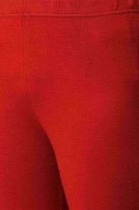Red Knitted Solid Winter Tights