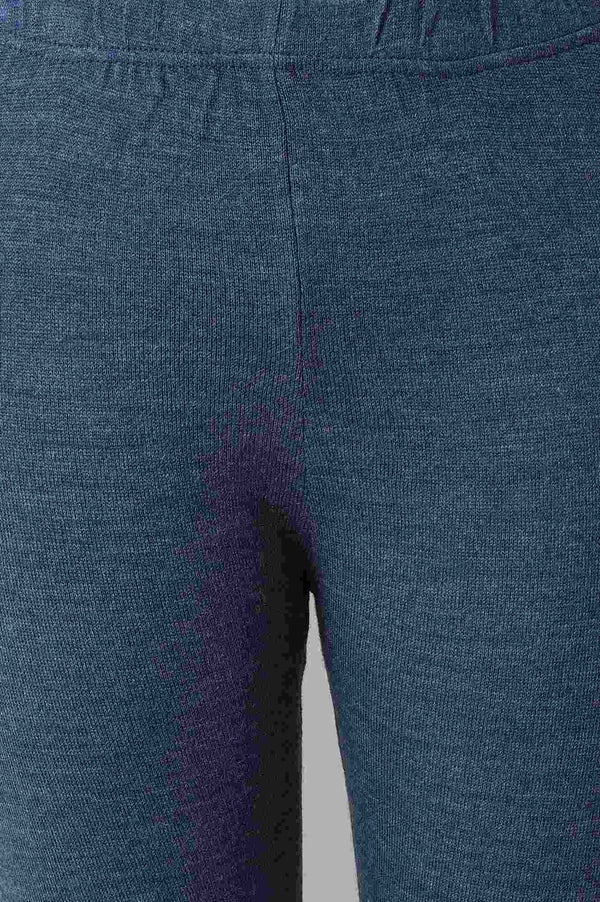 Blue Solid Skinny Fit Tights With Elasticated Waist