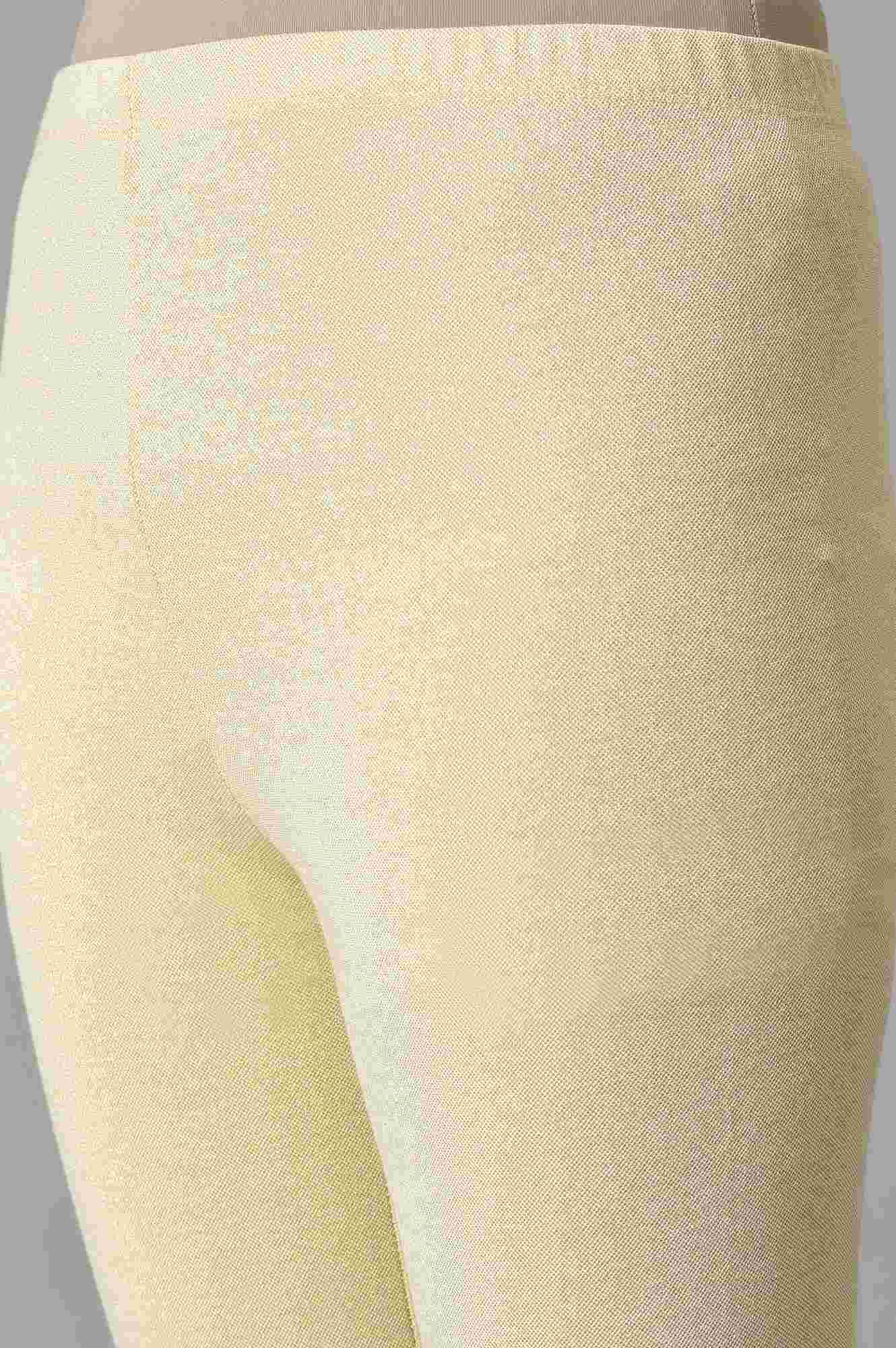 White Knitted Solid Winter Tights