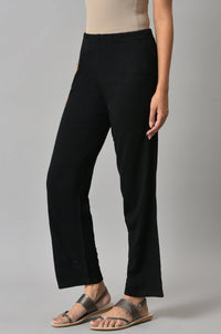 Black Acrylic Knitted Palazzo Pants