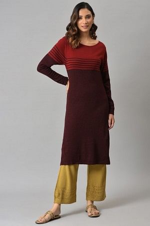 Gold Geometric Straight Fit Palazzo With Elasticated Waist