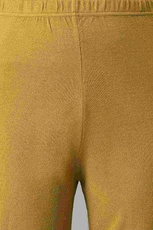 Gold Geometric Straight Fit Palazzo With Elasticated Waist