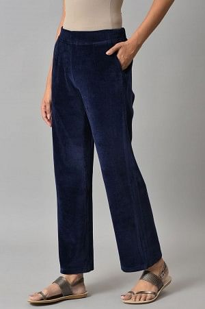 Blue Straight Winter Trousers