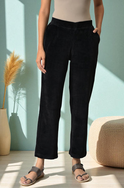 Black Straight Winter Trousers